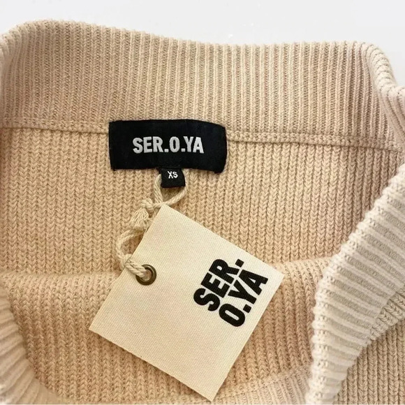 SER.O.YA Retrofête Alora Ribbed Knit Mini Skirt Cappuccino XS NWT - Picture 9 of 11